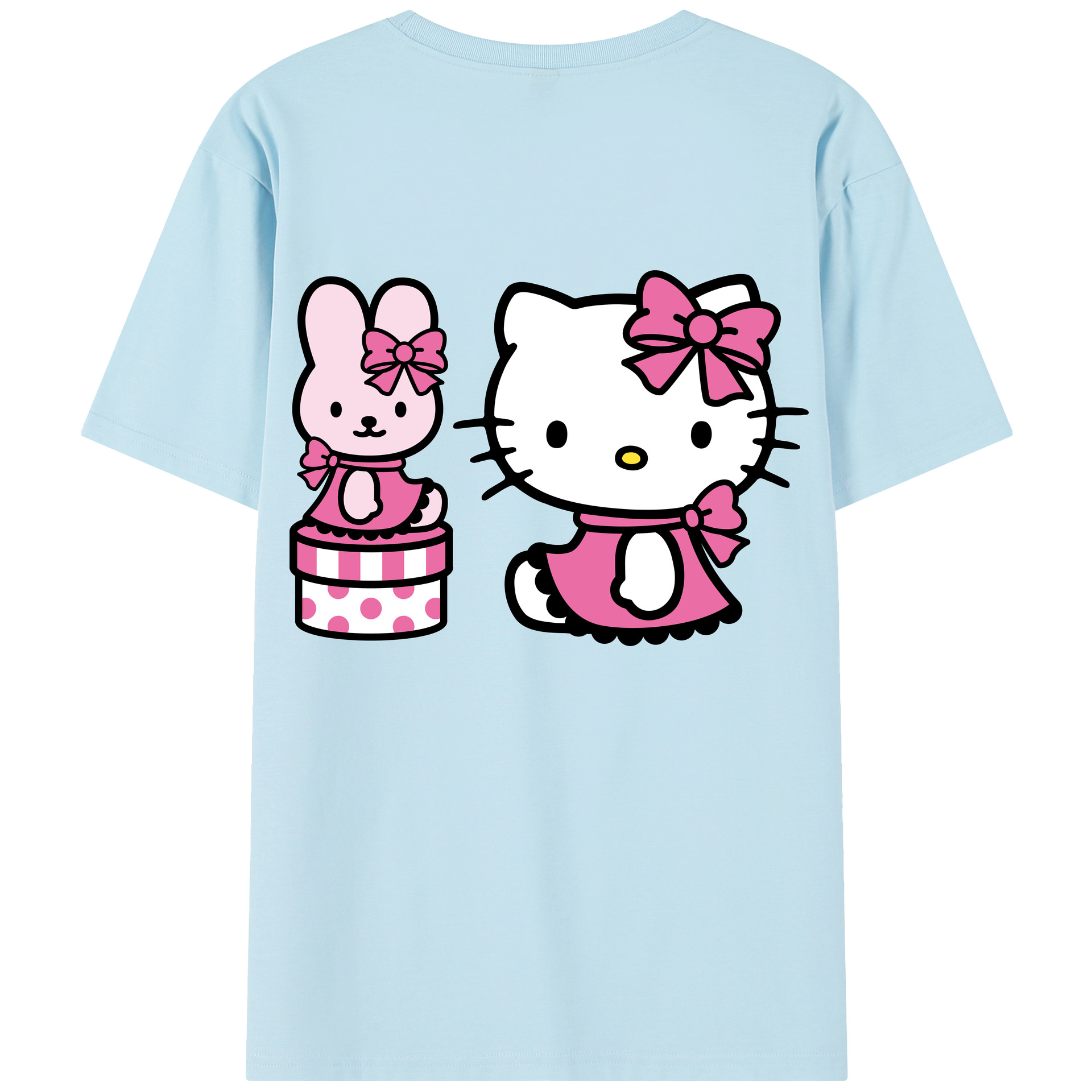 （画像用） Hello Kitty ハローキティ 綿100％半袖Tシャツ（背面プリント）